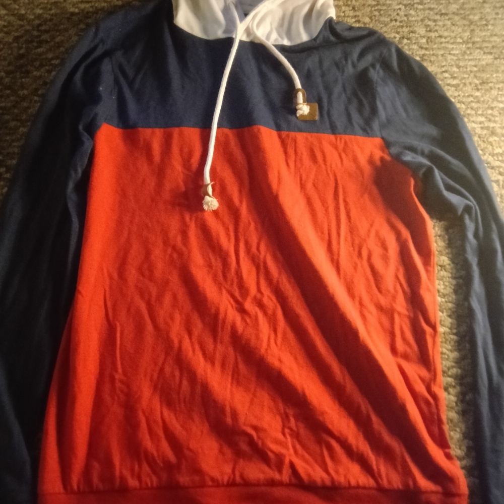 North Western MFG Navy and Red Colorblock Hoodie